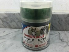 NEW OFFICE DEPOT COMBO PACK 25-CD-R/75 DVD+R DISCS FOR RECORDING DATA and VIDEO picture