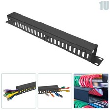 1U Network Rack Mount Horizontal Cable Manager 24-Finger Duct Panel with Cover picture