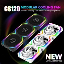 Jumpeak CS120 ARGB 120mm PC Fan Modular Interlock Cableless PWM Single 3-Pack picture
