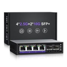 6 Port 2.5G Unmanaged Ethernet Switch, 4 x Base-T Ports, 2 x 10G SFP+,... picture
