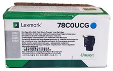 Lexmark 78C0UCG Cyan Ultra High Yield Toner Cartridge New Sealed-Open Box picture