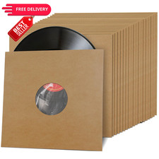 Facmogu 20PCS 12 Inch LP Inner Sleeves for Vinyl Record 12 Inch, Brown picture