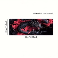 1pc Large Gaming Mouse Pad with Dragon & Ink Art Design - Non-Slip Rubber Base picture