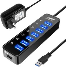 8-Port Powered USB 3.0 Hub with Smart Charging Port USB 3.0 Data Hub Splitter picture