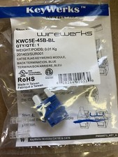 Lot of 21 WIREWERKS KWC5E-45B-BL Keywerks Jack Modular UTP IDC-110 Conn Cat5E RJ picture
