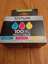 Lexmark 100XL Vizix Ink Cartridges Multi-Pack Cyan Magenta Yellow 3-Pack  picture