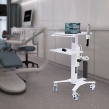 Mobile Computer Cart Medical Rolling PC Stand Desk Workstation Wheel Adjustable picture