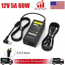 Netbook AC Power Supply Adapter DC 12 Volt 5 Amp (12V 5A) LCD Monitor Laptop us picture