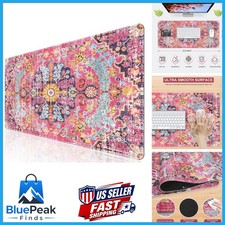 iLeadon Large Boho Desk Mouse Pad Mat Computer Desk Cover Keyboard Mat 1 picture