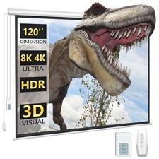 DINAH 120 Inch Electric Projector Screen with Remote, Automatic Air 120in picture