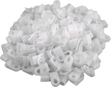 200pcs White Nylon R-Type Cable Clamps Fastener for 1/8 Inch (3.2mm) Dia Wire Tu picture