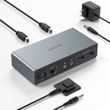 Unitek 2 Computer 2 Monitor KVM Switch 4K60 HDMI DisplayPort picture