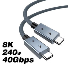 Thunderbolt 4 Type C 40Gbps USB4 Cable USB C to USB C 240W Fast Charging Cable T picture