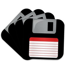 3dRose cst_57457_1 Retro 90S Computer Black Floppy Disk Graphic Design with R... picture