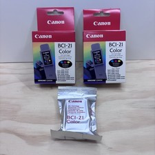 NEW Canon BCI-21 Color Tri Color Ink Cartridges, Sealed GENUINE Canon, Two Pack picture