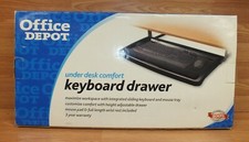 Genuine Office Depot Under Desk Comfort Sliding Keyboard Drawer in Box **READ**  picture