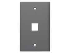 Monoprice Mid-Size Keystone Plate  1 Port, Gray, UL picture