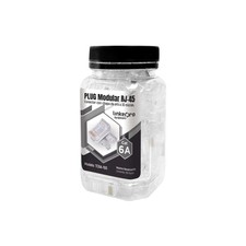 LinkedPRO TC6A100 100 Pieces Bottle with Modular Plug RJ45 Cat6A 30 microns picture