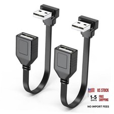 2 Pack 90 Degree USB2.0 Extension Cable Flat 4inch/10CM 90 Degree Downangle picture