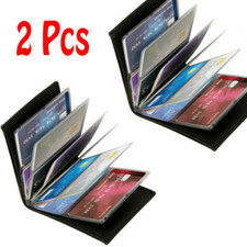 2Pcs Newest Leather Slim Wallet Wonder Black RFID Amazing Wallets As Seen On TV picture