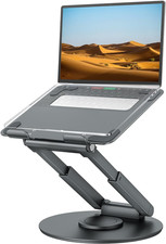 Telescopic Laptop Stand for Desk with 360° Swivel Base, Sit to Stand picture