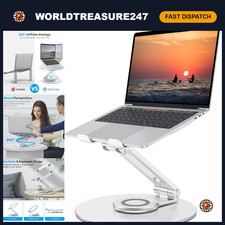 Adjustable Laptop Stand for Desk, 360° Rotating Base, Fits Up to 17