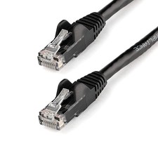 StarTech 1ft Black CAT6 Ethernet Cable 250MHz 100W PoE RJ45 UTP Patch Cord picture
