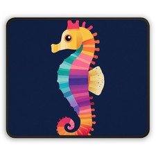 Rainbow Seahorse Gaming Mouse Pad | Colorful Ocean Desk Mat picture