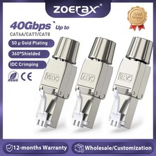 ZoeRax 10PCS RJ45 Cat8 Cat7 Cat6A Connector Toolless Ethernet Termination Plug picture