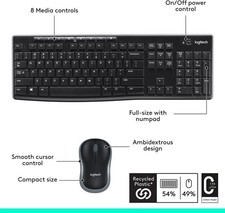 3 Pack Logitech MK270 Wireless Keyboard & Mouse Combo - Black (920-004536) picture
