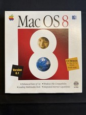 Apple Mac OS 8 Macintosh Retail Software CD-ROM Box Manuals Version 8.1 Label picture