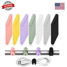 42 Pcs Silicone Cable Ties Reusable Cord Organizer Adjustable Data Cable Wrap... picture