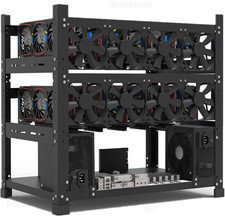 Mining Rig Frame for 12GPU, Steel Open Air Miner Mining Frame Rig Case, Support picture