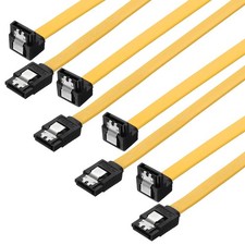 100cm SATA 3.0 Cable, 4 Pack Elbow Angled High Speed Data Cable, Silver picture