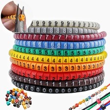 500pcs Cable Wire Marker Labels EC-1 Number 0-9 Colored PVC 2.5mm Cable Tag USA picture