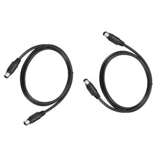 6P 3.28 Feet PS/2 Extension Cable Black Mouse Keyboard Male to Male , 2Pcs picture