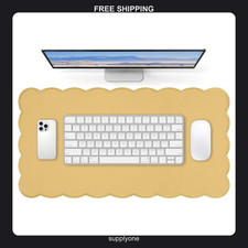 FRYXT Large Desk Pad, 23.6 x 11.8 Inch Non-Slip Rubber Mouse Mat - Yellow picture
