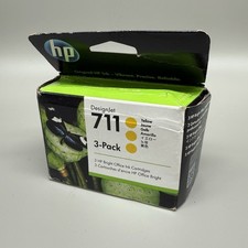 3-pack Genuine HP 711 Yellow CZ136A DesignJet 29ml Ink Cartridges EXP- 05/2028 picture