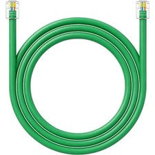 CAT5E RJ11 Data Cable DSL Heavy Duty High-Speed Modem 6P4C Male Green 6 Ft picture