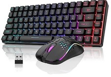 RedThunder K84 Wireless Keyboard and Mouse  Rainbow Backlit Rechargeable Optical picture