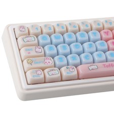 MOA Profile Keycaps 140 Keys Pink Translucent Cute Bunny Custom Set Mechanical picture