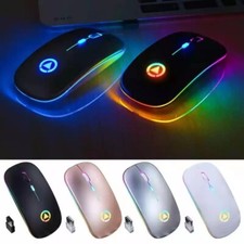 2.4GHz Wireless Optical Mouse USB Rechargeable RGB Cordless Mice For PC Laptop picture