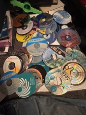 Huge 58 Disc Vintage Computer Software CD Lot Drivers 90s Retro As-Is Carry Case picture