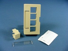 Leviton Ivory 4-Port Quickport X-Deep Cubicle Wallplate Data Faceplate 49910-EI4 picture