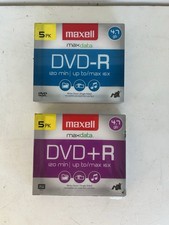 Maxell MaxData DVD-R DVD+R Blank Recordable Discs 5 Pack Each 10 Total Sealed picture