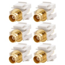 6x BNC Video Keystone Jack Coupler Coax Connector Wall Plate CCTV Camera White picture