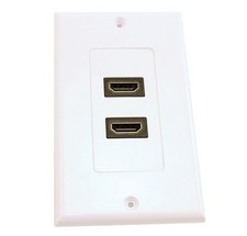 HDMI Wall Plate (Dual) Direct Straight Degree Feed-thru  White picture