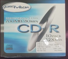PROMedia Professional Class 10 PACK Disc CD-R 700MB 80min PCD-70BJ-1052 52x Max  picture
