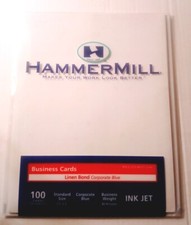 Business Cards Hammermill Ink Jet  Linen Bond Corporate Blue 3.5