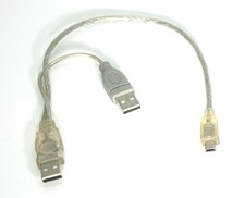 USB PORTABLE Hard Drive Power External Cable A-A Mini-B Portable usb2habmy1 picture